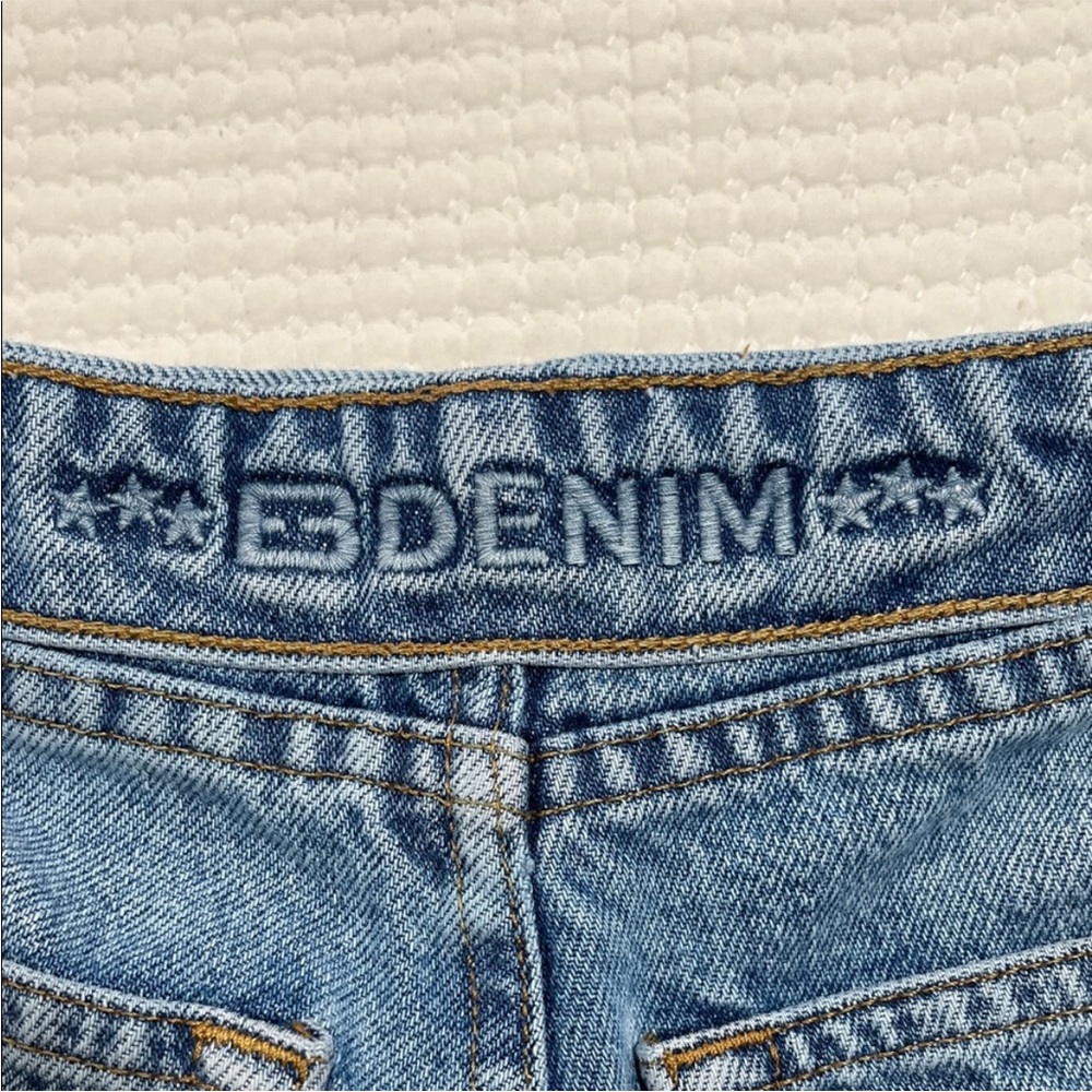 EB Denim Fold Over Waist Wide Leg Jeans street style USA actual sz 28 grunge - Picture 9 of 15